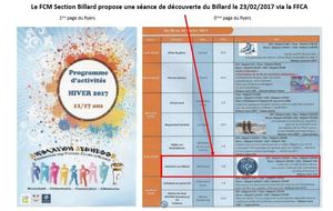Le FCM Section Billard fait une offre d'initiation au billard pour les scolaires à la ville de Mulhouse