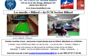 Soirées &quot;Billard&quot; gratuites