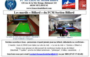 Soirées  Billard  gratuites