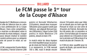 2017-12-12 Le FCM passe le 1er tour de la Coupe d'ALSACE (L'ALSACE°