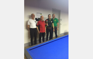 Les 4 finalistes de gauche à droite : DRAN Alain, RITTER Charles (finaliste), PARDO CARDENAS José David (champion) et NENIN Olivier