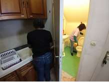 Nettoyage de la cuisine et des toilettes